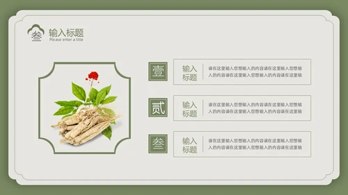 绿色复古风中国风中医PPT模板