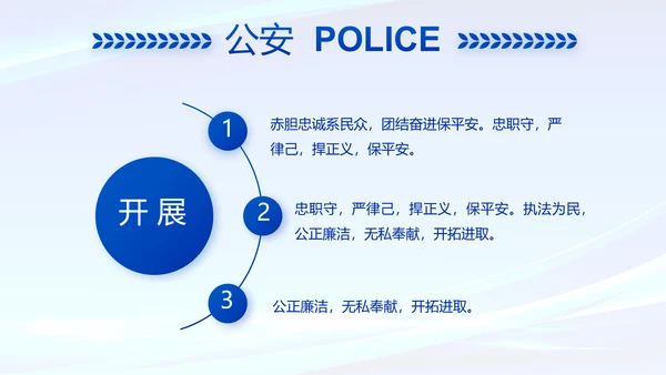 蓝色公安警察年度工作计划动态PPT