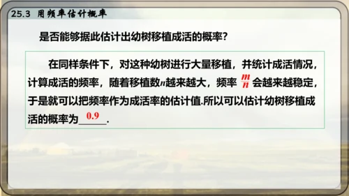 人教版数学九年级上册25.3 用频率估计概率课件课件（共25张PPT）