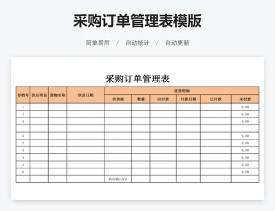 采购订单管理表模版