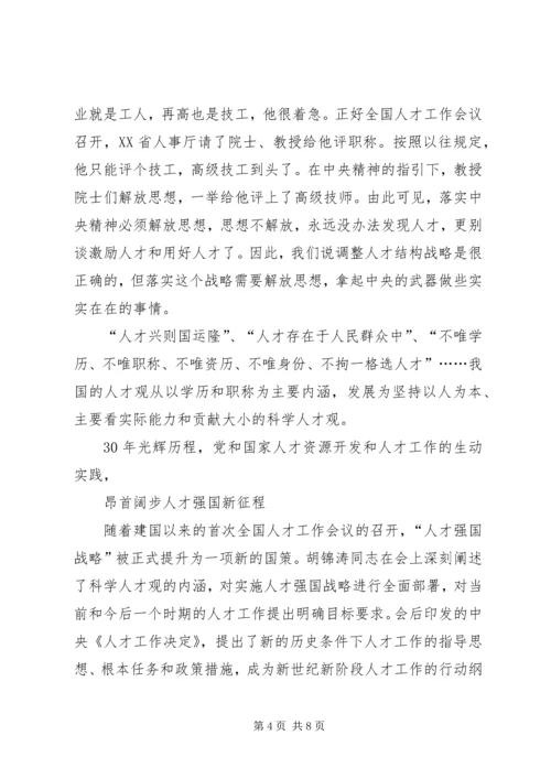 学习全国人才工作会议精神心得体会 (8).docx