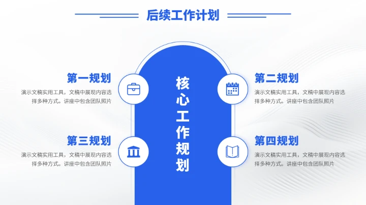 蓝色高端工作汇报述职年终总结PPT模板