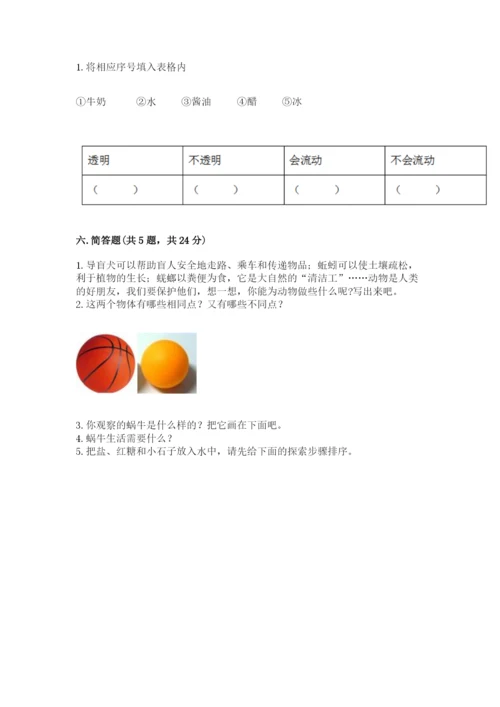 教科版小学科学一年级下册期末测试卷及答案（全国通用）.docx