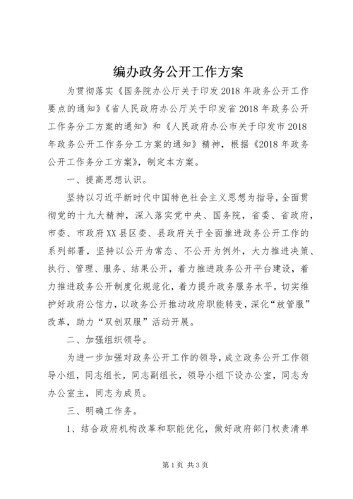 编办政务公开工作方案.docx