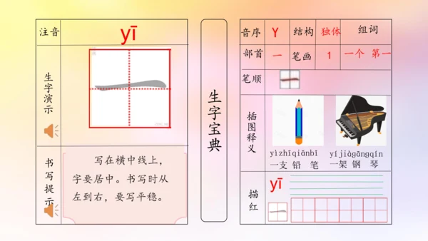 【拼音生字宝典】统编版语文一上第一单元生字课件(共38张PPT)