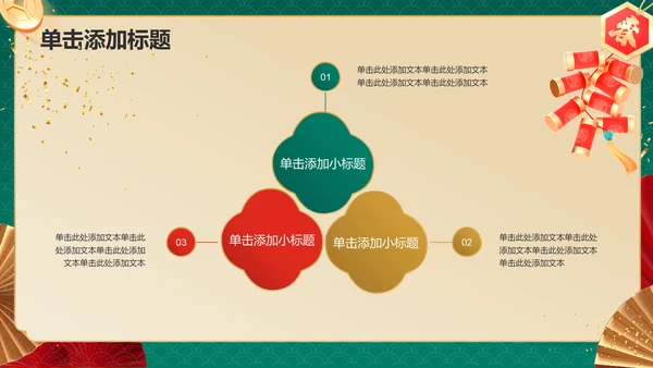 橙色喜庆风蛇年新年春节PPT模板