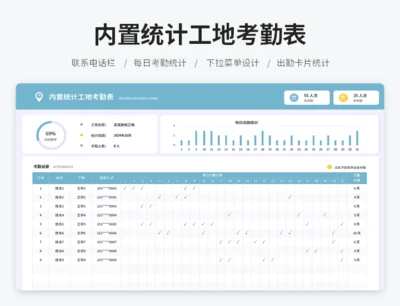 内置统计工地考勤表