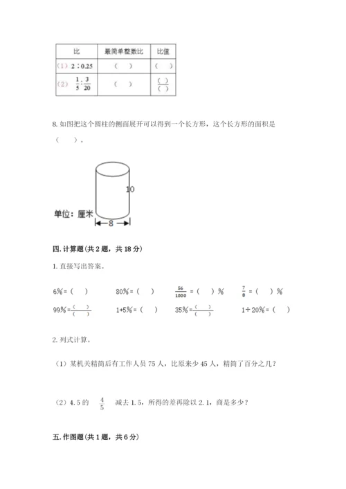 六年级下册数学期末测试卷附答案（培优a卷）.docx