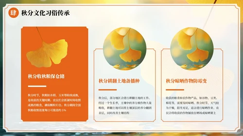 橙色中国风二十四节气秋分节气PPT模板