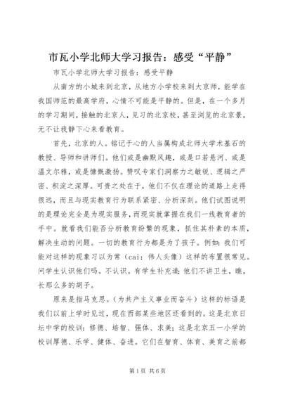 市瓦小学北师大学习报告：感受“平静”.docx