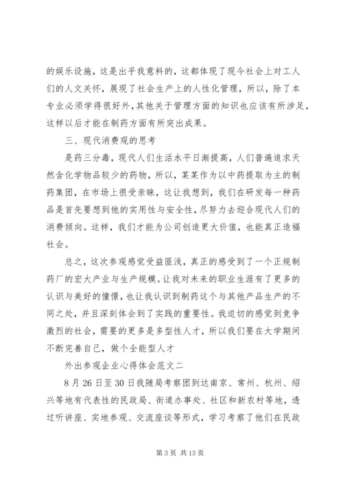 外出参观企业心得体会多篇.docx