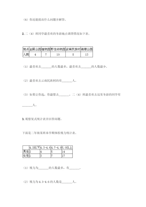 人教版二年级下册数学第一单元-数据收集整理-测试卷含答案【培优B卷】.docx