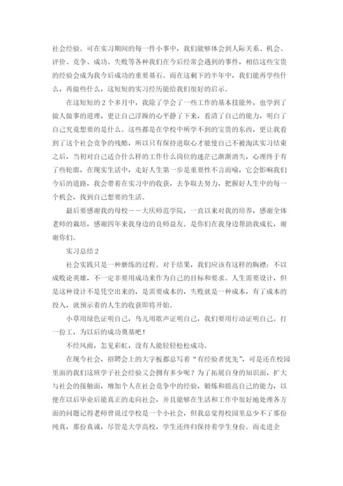 实习总结3000字（通用5篇）.docx