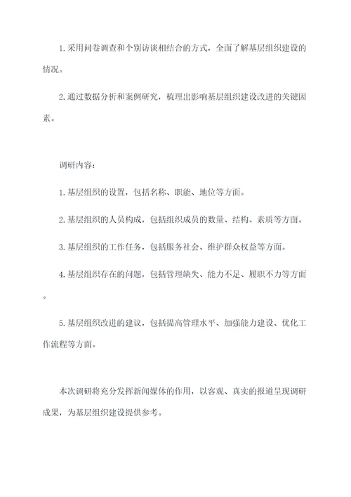 强化基层组织建设调研提纲