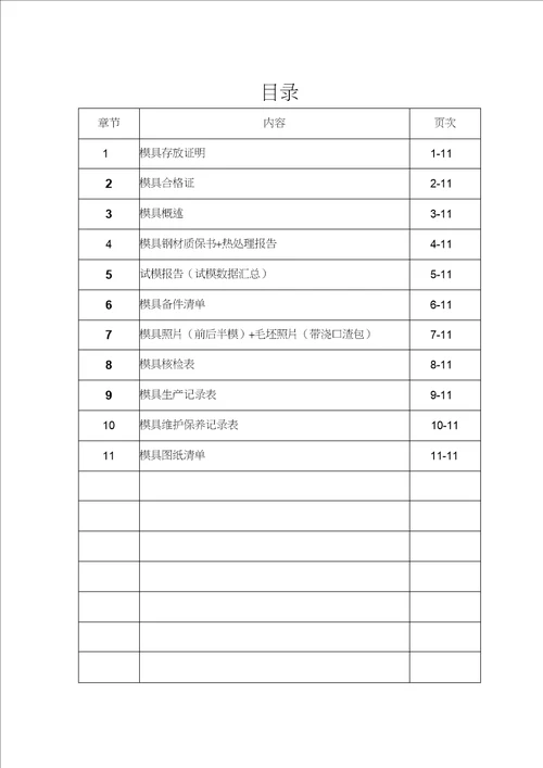 压铸模具验收合格承认书