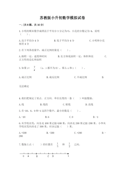 苏教版小升初数学模拟试卷精选.docx