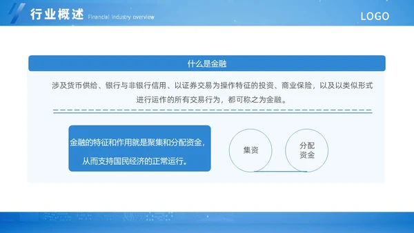 蓝色扁平简约金融知识培训ppt模板