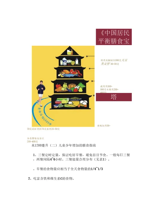 中小学生的膳食指南