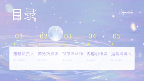 紫色塔罗梦幻风组员介绍PPT模板