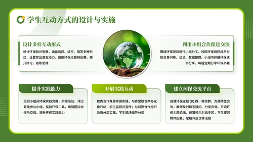 绿色商务风学校教师的环保科普讲座