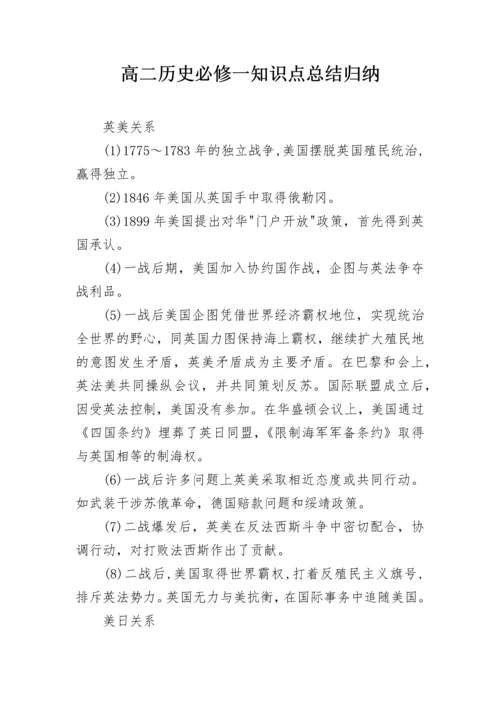 高二历史必修一知识点总结归纳.docx