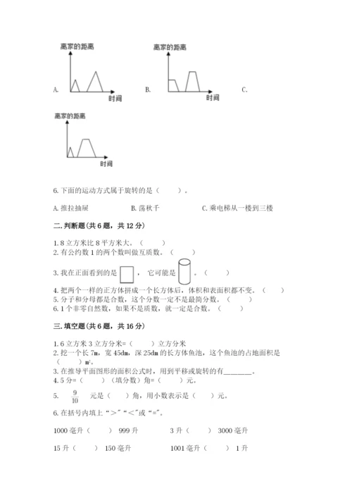 人教版五年级下册数学期末考试卷附答案（培优b卷）.docx
