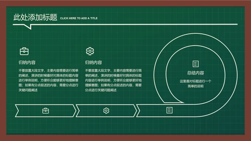 墨绿色简约黑板风教育教学通用PPT演示模板