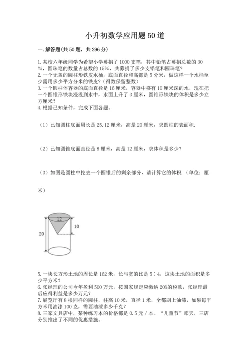 小升初数学应用题50道（典型题）.docx