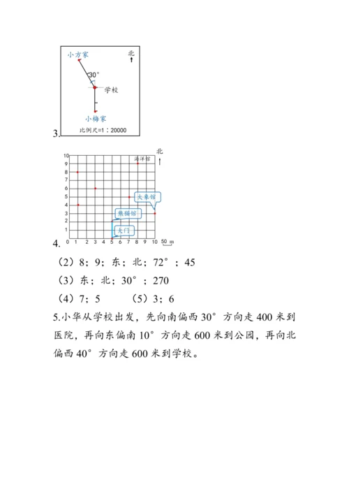 《整理与复习--图形与位置》（教案）人教版六年级数学下册