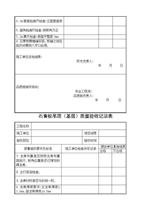 精装修验收表格