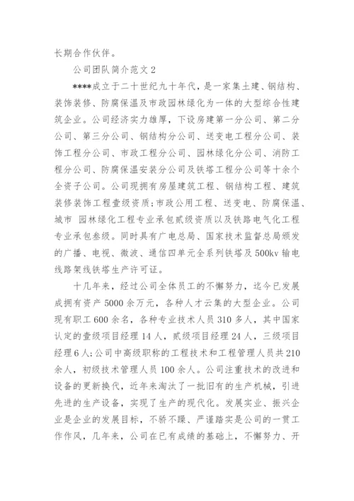 公司团队简介范文3篇.docx