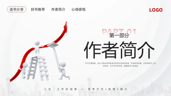 红黑简约3d活法稻盛和夫PPT模板宣传PPT动态PPT读书分享