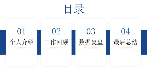 30页商务总结汇报通用目录PPT模板