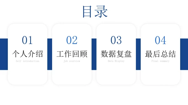 30页商务总结汇报通用目录PPT模板