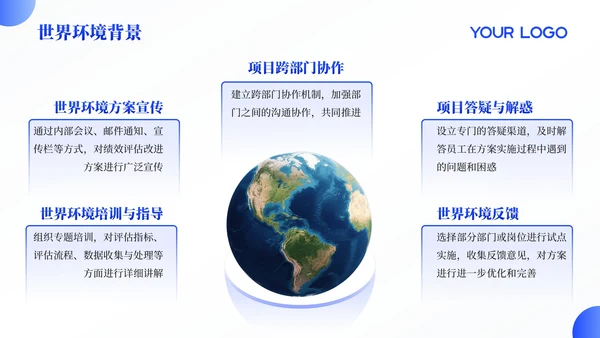 蓝色简约风PPT模板_世界环境日宣传活动PPT模板
