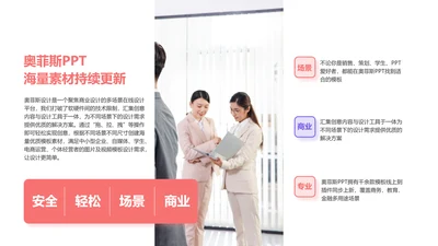 白色简约风商业工作并列关系PPT单页