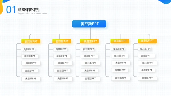 蓝橙色渐变组织评优评先总结汇报PPT套装
