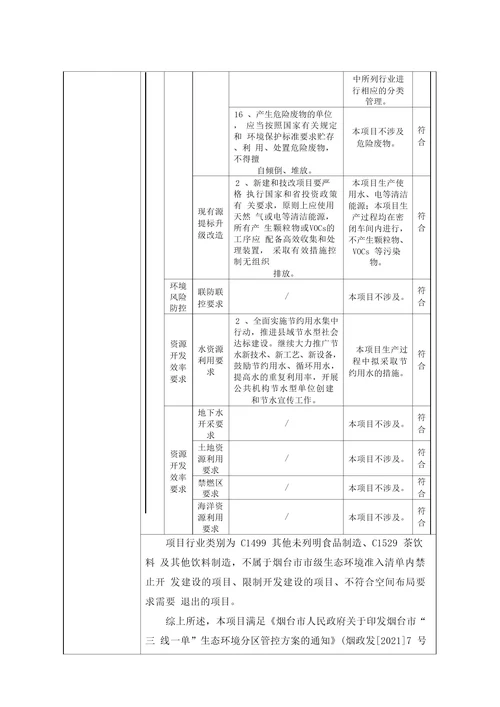 人参汤饮品生产项目环评报告表