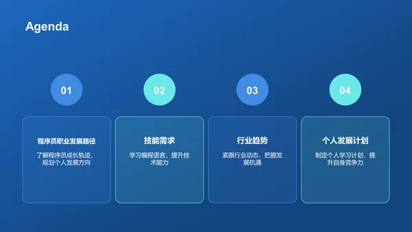 蓝色科技风大学生程序员职业生涯规划PPT模板