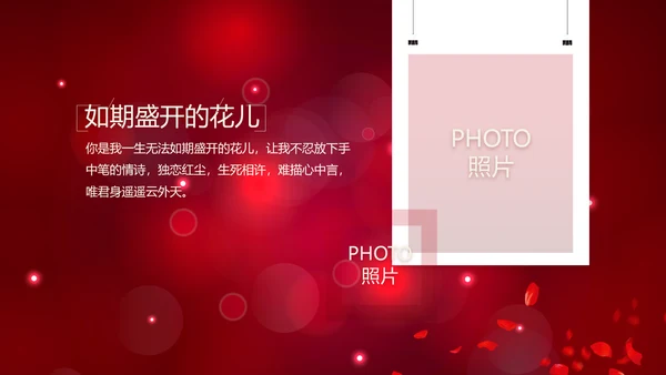 红色唯美梦幻生日快乐纪念册电子相册动态PPT模板