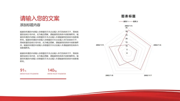 简约风红色公司员工工作总结汇报PPT模板