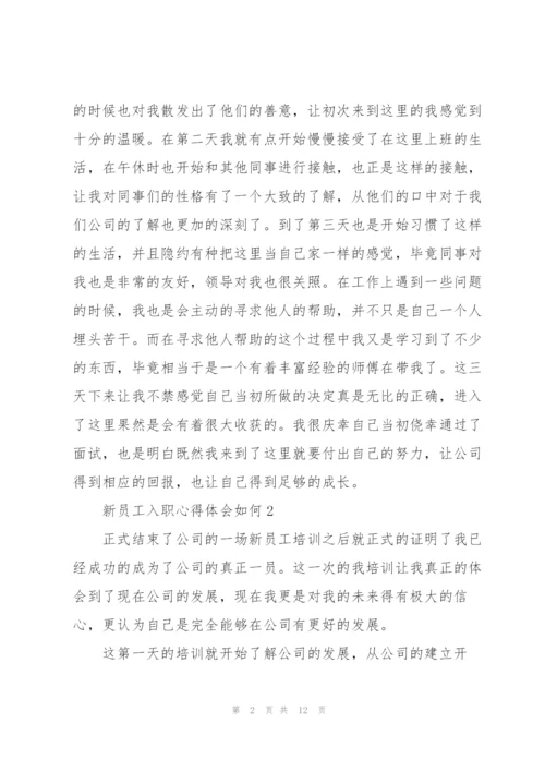 新员工入职心得体会如何写5篇.docx