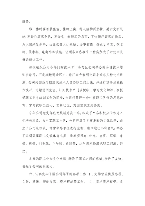 广电网络分企业工作总结