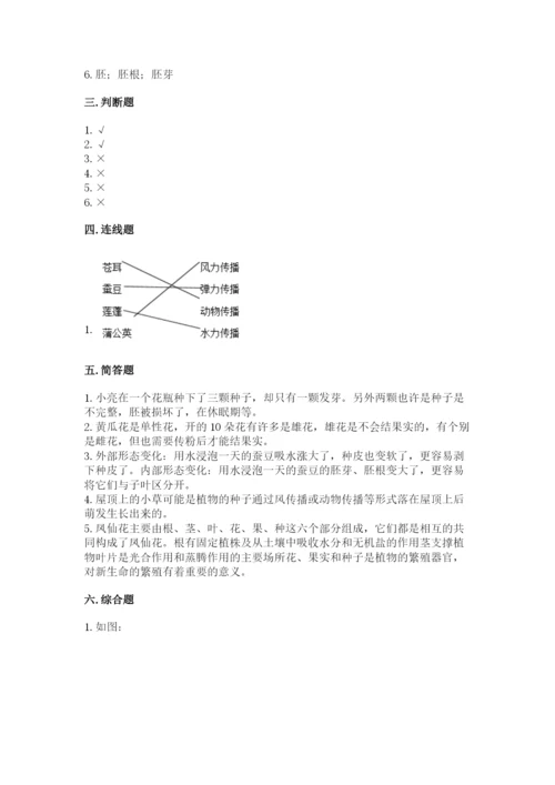 科学四年级下册第一单元植物的生长变化测试卷【a卷】.docx