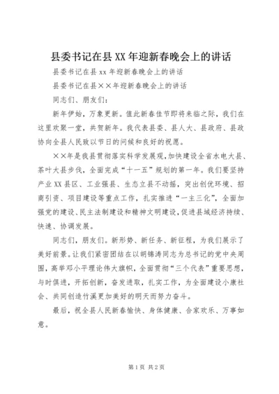 县委书记在县XX年迎新春晚会上的讲话.docx