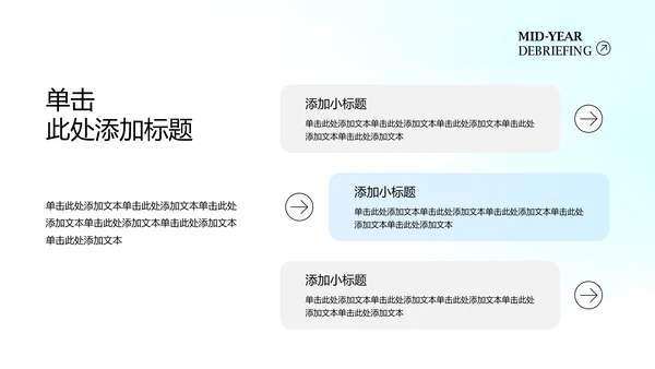 蓝色渐变年中述职工作总结PPT模板