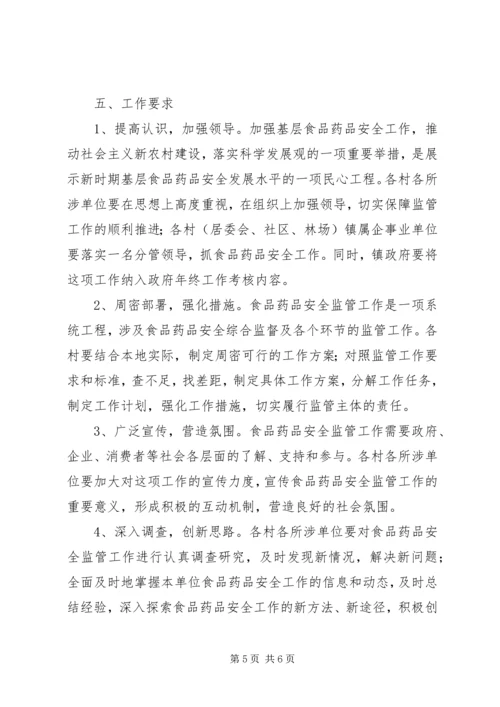 乡镇食药品监管指导方案.docx