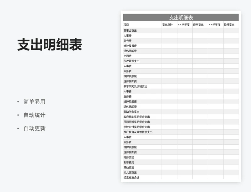 支出明细表