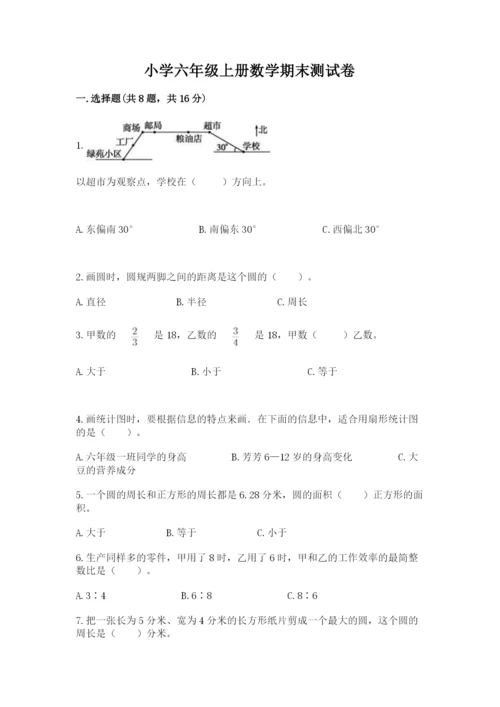 小学六年级上册数学期末测试卷带答案ab卷.docx