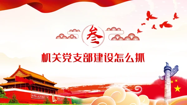 新时代党的组织建设党委机关党支部党课ppt模板